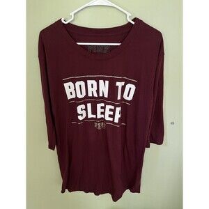 Victoria's Secret I Only Sleep in Pink Born to Sleep Nightgown Burgundy Medium